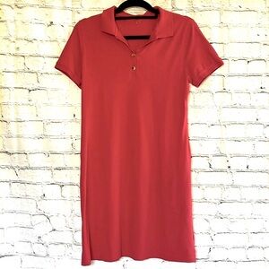⭐️ Kim Rogers perfectly soft red polo rugby dress short sleeve Henley women S
